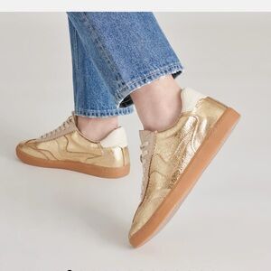 Dolce Vita Gold Leather Sneakers